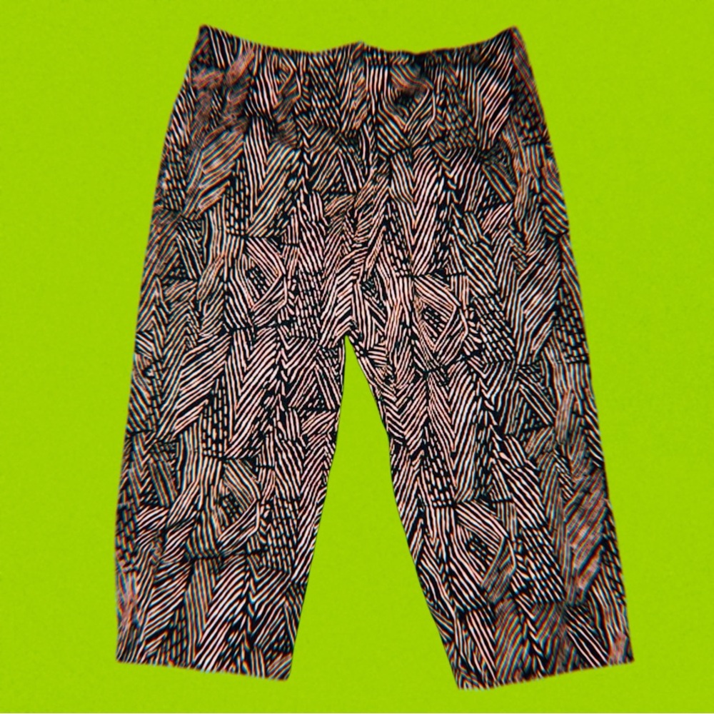 Pre-owned Women’s “White Stag” Brown Geometric Pattern Casual Pants (Size 16)